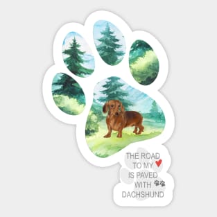 Pawprint dachshund Sticker